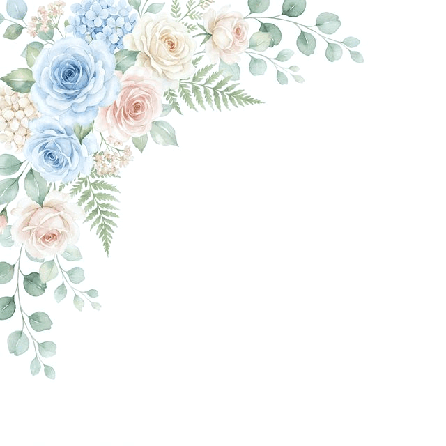 Floral decoration top left