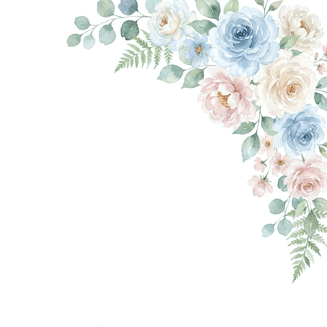 Floral decoration top right